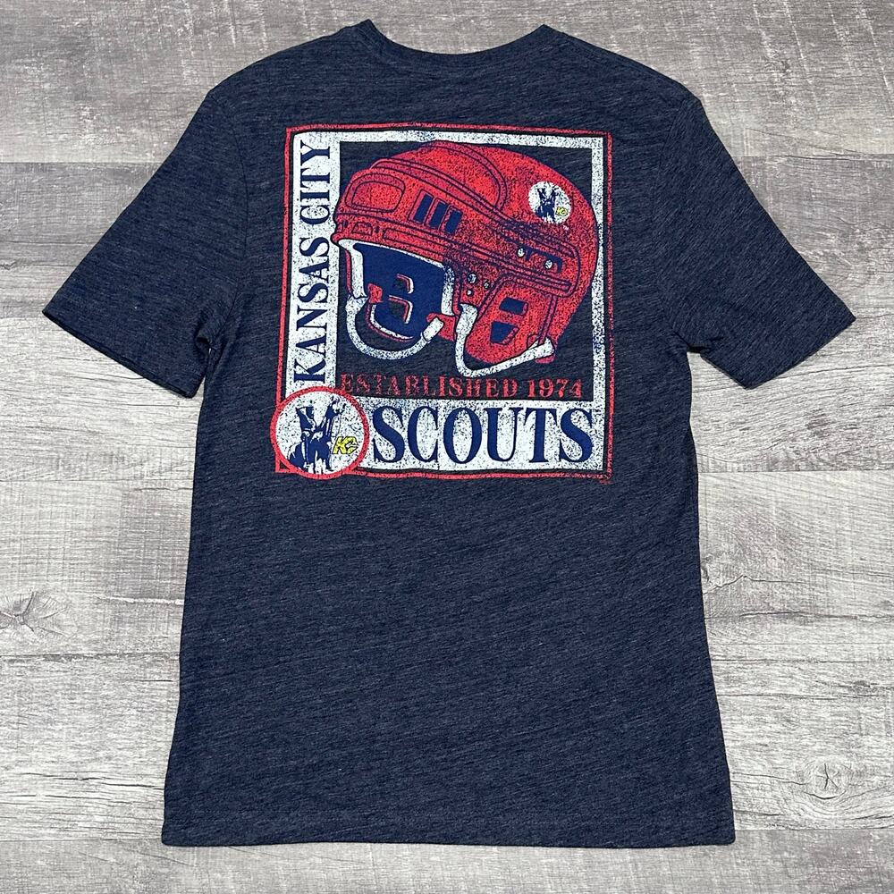 Fanatics Kansas City Scouts T Shirt Adult S Navy Retro NHL Hockey Tee NJ Devils